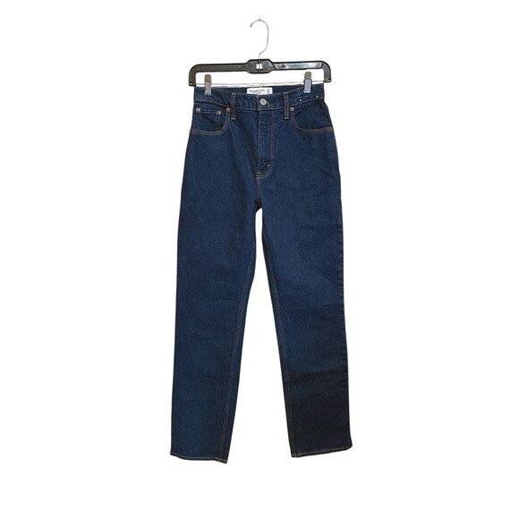 Abercrombie & Fitch Ultra High Rise 90s Straight Blue Jeans  Size 24 - Picture 1 of 11